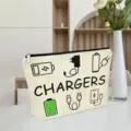 Close-up detail of the canvas charger storage bag showing durable fabric and zipper. - ZYHZB8133-16