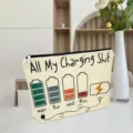 Canvas zipper storage pouch with funny battery charging text, ideal for digital accessories. - ZYHZB8133-18
