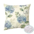 Nordic blauwe hortensia waterdichte polyester kussenhoes detailweergave, bankkussen. - 120g Enkelzijdige Print / Blauwe Hortensia