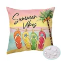 Waterproof summer beach theme decorative throw pillow cover featuring vibrant watercolor art. - ZB7252026-4