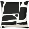 Détail de housse de coussin géométrique noir et blanc, idéale pour déco de canapé. - Peau de Pêche Simple Face (Sans Noyau) / 45x45cm / Style 3