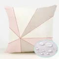 Waterproof Nordic geometric throw pillow cover detail, modern pink and grey cushion fabric. - ZB2026725-4