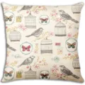 Fundas de cojín decorativas vintage con patrón de pájaros y jaulas para sofá. - Estilo 5