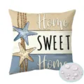 Waterproof coastal starfish pillowcase nautical home decor cushion cover polyester - 90g Waterproof Polyester 45x45cm Single Sided Print / ZB26725-2