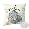 Housse de coussin imperméable en polyester coquillage étoile de mer pour canapé extérieur. - ZB26725-4