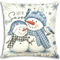 Nordic Christmas snowman decorative pillow cover for cozy living room sofa winter holiday decor. - Single Sided Peach Skin 45x45cm / BZ2026727-1