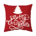 Christmas red throw pillow cover with white tree design, festive sofa cushion case. - Style 5