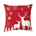 Christmas deer throw pillow cover red white snowflake decorative cushion case for home sofa - Style 12