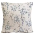 Fodera per cuscino floreale blu texture lino copricuscino decorativo per divano letto auto - Fodera per cuscino mono facciale in pelle di pesca; senza imbottitura; 45*45cm / QL-BZ414-1