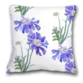 Housse de coussin décorative à fleurs aquarelle bleue, style nordique pour salon. - Lin Simple Face 35x35cm / QL-BZ4-2