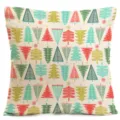 Christmas decorative pillow cover with colorful tree patterns for sofa bed car office use. - Peach Skin Pillow Cover / 45x45cm