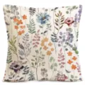 Fodera per cuscino floreale botanico ad acquerello, copricuscino in lino per divano letto. - Fodera per cuscino mono facciale in pelle di pesca; senza imbottitura; 45*45cm / QL-BZ414-3