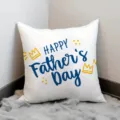 White throw pillow cover for Father's day with blue letter print and cute crown graphic. - 45x45cm / Style 1