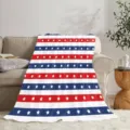 US Independence Day flannel blanket, patriotic red white blue stars stripes design variant style. - 70x100cm Single Print (230g/sqm Flannel) / QLMT-202605026-3
