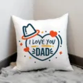 Father's Day white cushion cover decorative square pillow case with dad love print design - 45x45cm / Style 5