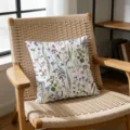 Funda de cojín decorativa con estampado de flores silvestres, estilo bohemio para sofá. - Funda de Almohada de Piel de Melocotón de Una Cara 45x45cm / QL-BZ416-1