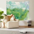 Van Gogh Stil Landschaft Druck Wandteppich kurzer Plüsch Wandbehang Heimdekoration Variante. - 90x75cm Polyester / Stil 3