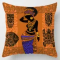 African tribal print throw pillow cover ethnic art geometric home decor cushion cover soft - Single-Sided Linen Cushion Cover / 35*35cm