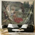 European classical oil painting tapestry wall hanging for bedroom living room home decor. - Classical Oil Painting Style 1 (ZG202605020-1) / 90x75cm