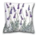 Housse de coussin carree imprimee lavande, taie doreiller botanique violette pour salon - QL-BZ4-9