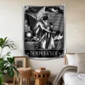 Tarot Temperance Angel Tapestry Black and White Wall Hanging Aesthetic Bedroom Decor Art Print - 90x75cm (Polyester) / Temperance Tarot