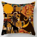 African tribal style decorative throw pillow cover featuring ethnic art print. Without core. - Single-Sided Linen Cushion Cover / 35*35cm