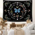 Bohemian moon phase butterfly tapestry psychedelic wall hanging for bedroom living room decor - ZG202603024-6