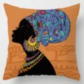 African style tribal pillowcase ethnic geometric print decorative square cushion cover without core - Single-Sided Linen Cushion Cover / 35*35cm