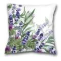 Housse de coussin lavande aquarelle design floral botanique style nordique deco salon - QL-BZ4-13