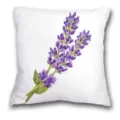 Housse de coussin décorative lavande, motif floral aquarelle élégant pour canapé lit. - QL-BZ4-16