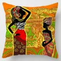 African tribal style throw pillow cover ethnic geometric print cushion cover without core - Single-Sided Linen Cushion Cover (BZ202606023-14) / 35*35cm