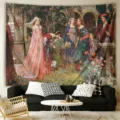 Classical oil painting wall tapestry vintage art wall hanging for bedroom living room home decor - Classical Oil Painting Style 9 (ZG202605020-9)