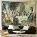 European classical oil painting tapestry wall hanging retro art decor for bedroom living room - Classical Oil Painting Style 11 (ZG202605020-11)