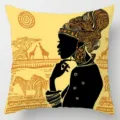 African ethnic style throw pillow cover tribal black woman silhouette decorative case - Single-Sided Cushion Cover / 35*35cm
