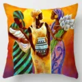 African tribal style throw pillow cover featuring ethnic art women print for home decor. - African Style Printed Pattern (BZ202606023-34) / 35*35cm