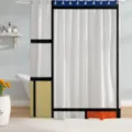 Cortina de ducha impermeable con estampado geométrico abstracto estilo Mondrian. - ZY202307031-4
