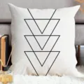 Minimalist black and white geometric pillowcase with abstract triangle print for sofa. - Single-Sided Peach Skin Pillowcase; Without Core; 45x45cm / Style 1