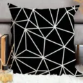 Black and white geometric cushion cover, abstract pattern design for modern sofa decor. - Single-Sided Peach Skin Pillowcase; Without Core; 45x45cm / Style 2
