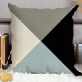 Geometric pillow cover abstract print detail shot showing clean color block lines and soft fabric. - Single-Sided Peach Skin Pillowcase; Without Core; 45x45cm / Style 6
