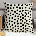 Close-up detail of a modern black and white abstract dot pattern cushion cover for home decor. - Single-Sided Peach Skin Pillowcase; Without Core; 45x45cm / Style 7