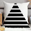 Black and white geometric cushion cover detail, abstract minimalist design for home decor - Single-Sided Peach Skin Pillowcase; Without Core; 45x45cm / Style 9