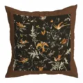 Vintage kussensloop in Maillard-stijl met retro vogel- en plantenkunstdruk voor huisdecoratie. - 45x45cm / Enkelzijdig