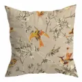 Vintage kussenhoes in mid-century stijl met retro vogels en planten print voor interieur. - 45x45cm / Enkelzijdig
