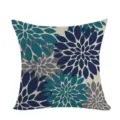 Bohemian dahlia floral pillow cover, decorative square cushion case for sofa and bed. - Double-Sided Pillow Cover (Without Core) / 45x45cm / Style 14