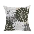 Boho Dahlia Pillow Cover Dark Green Floral Cushion Case Square Bohemian Bedside Home Decor - Double-Sided Pillow Cover (Without Core) / 45x45cm / Style 15