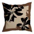 Maillard retro kussenhoes met abstracte zwarte planten en stijlvolle luipaard kunstprint. - 45x45cm / Enkelzijdig