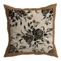Retro vintage stijl bloemen kussenhoes met zwart witte rozen kunst print voor thuis. - 45x45cm / Enkelzijdig