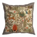 Vintage kunst print kussensloop, retro luipaard en bloemen decoratieve kussenhoes. - 45x45cm / Enkelzijdig