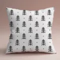 Housse de coussin nordique minimaliste motif pin, taie d'oreiller géométrique noir et blanc canapé. - ZB202501024-4