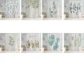 Waterproof fabric shower curtain with watercolor eucalyptus leaf patterns, bathroom decor. - ZY202402015 / (90g Base Fabric) 90x180cm